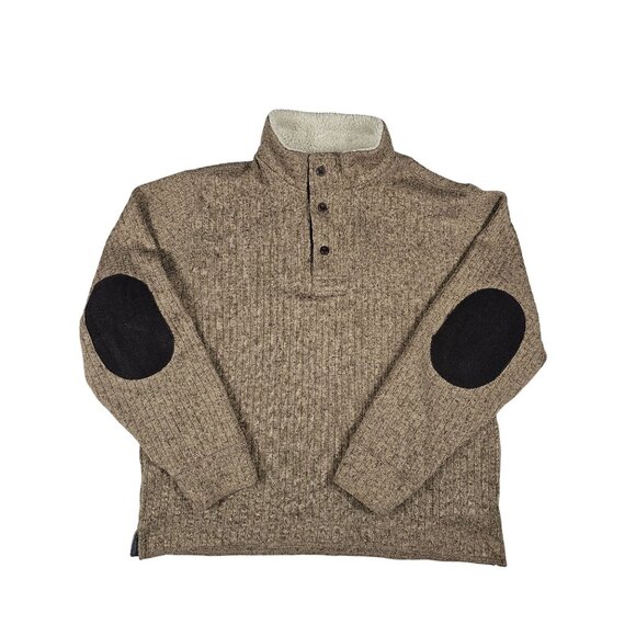 Weatherproof Vintage Sherpa Sweater Large Brown Elbow Patch - Picture 1 of 9